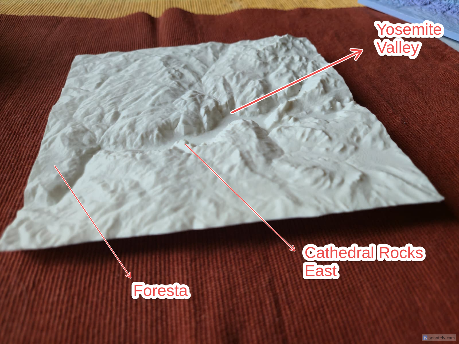 Yosemite Valley , 1:170 000, VE 1.0 3D model by TopoPrints