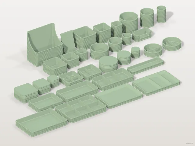 BRÄNNING | Wave Relief Desk Organizer Set, 47 modular parts, no supports