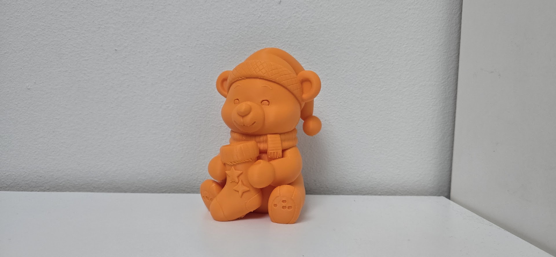 Teddy Bear with Stocking Christmas Figurine