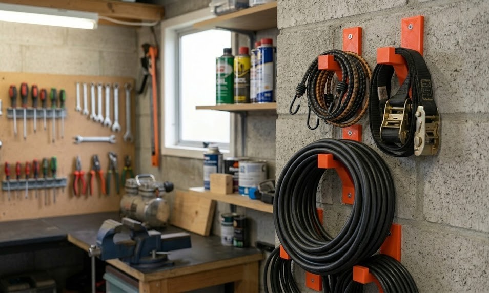 Heavy-Duty Wall Mount Utility Hook & Cable Organizer