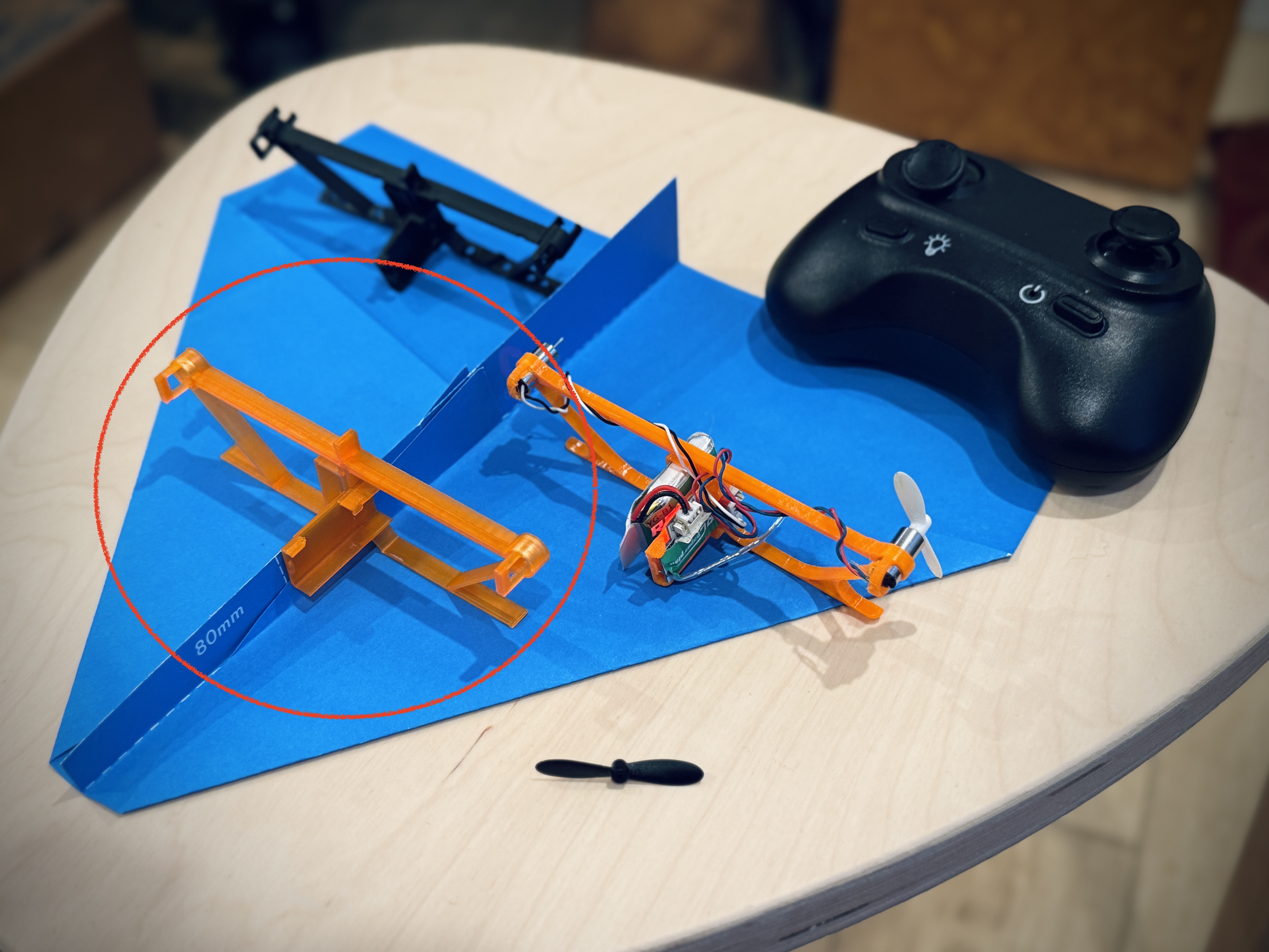 Birdy X Micro RC Paper Plane Frame / Motor Mount V1