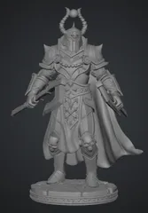 D&D Armoured warrior 2 axes (chaos / dark feel)
