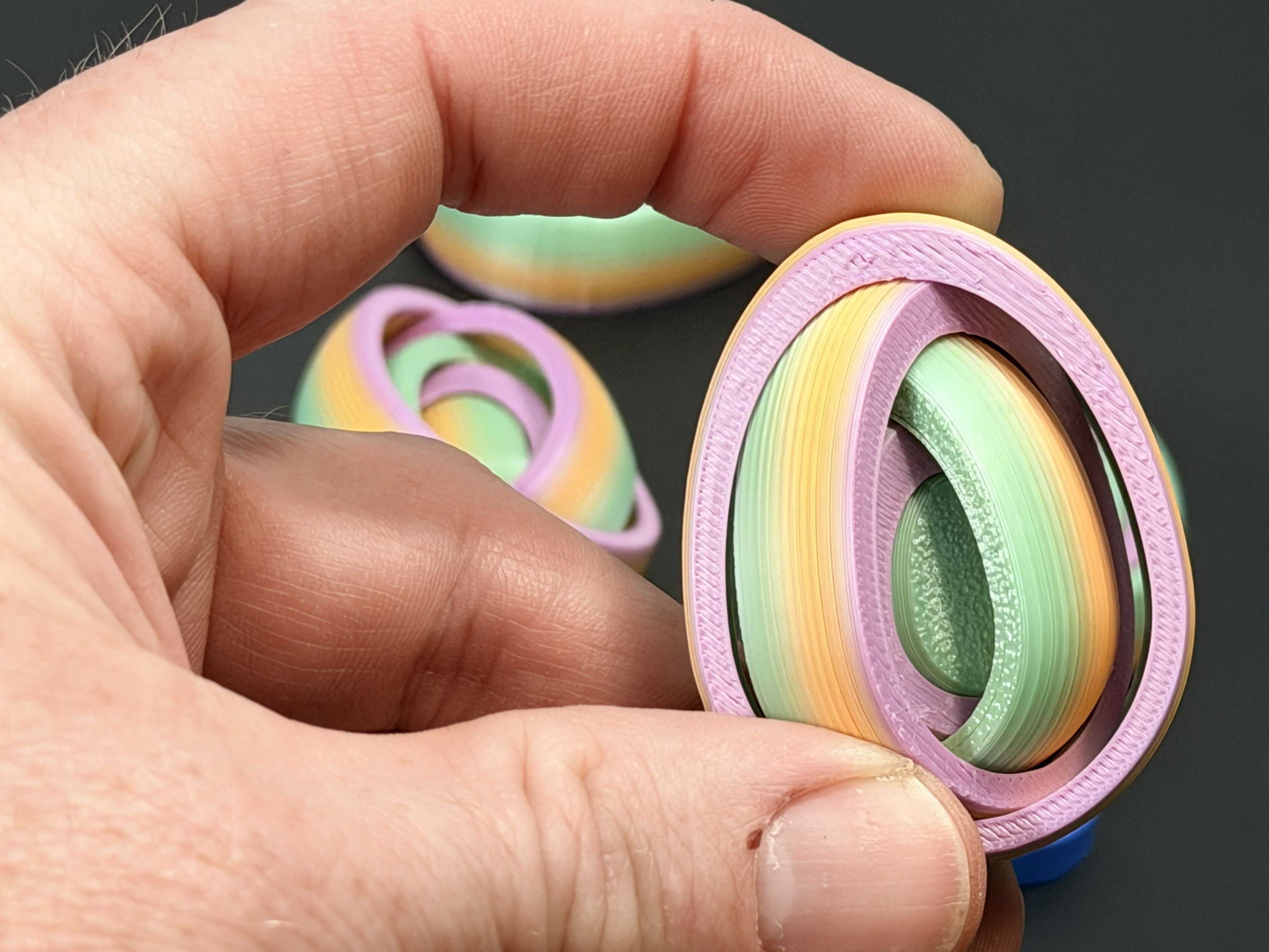 R7 Gyro Egg Fidget | Full Gyro Ring Edition | Easter Fidget Toy | R7Makers