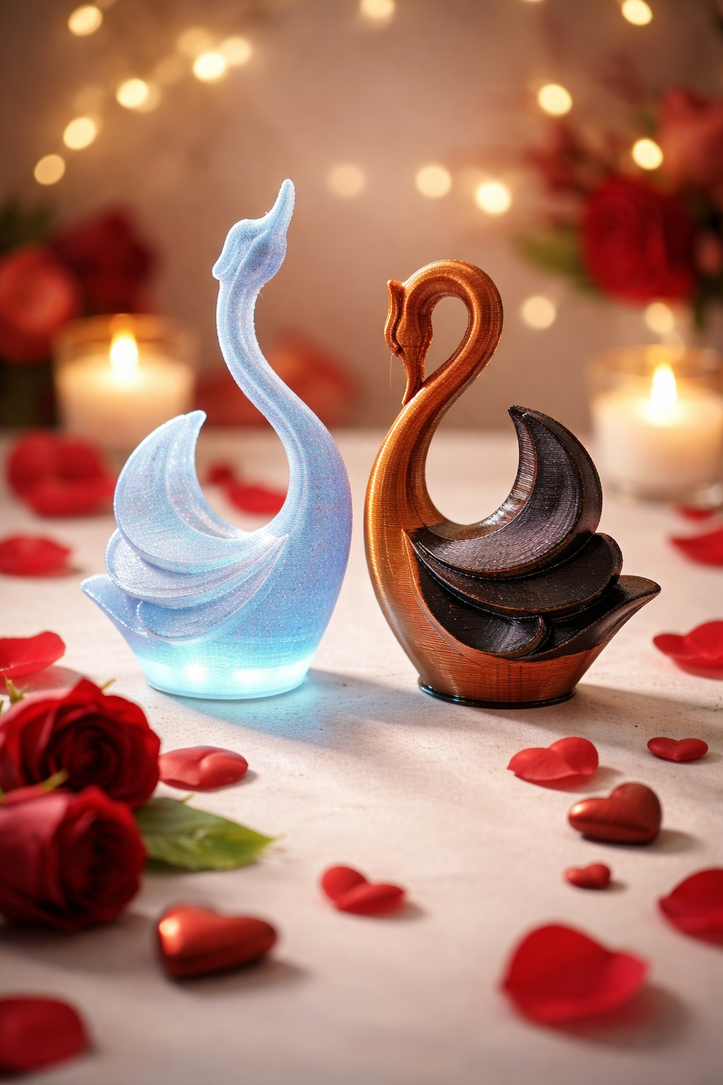 Glowing Love - Stylized Swan Couple