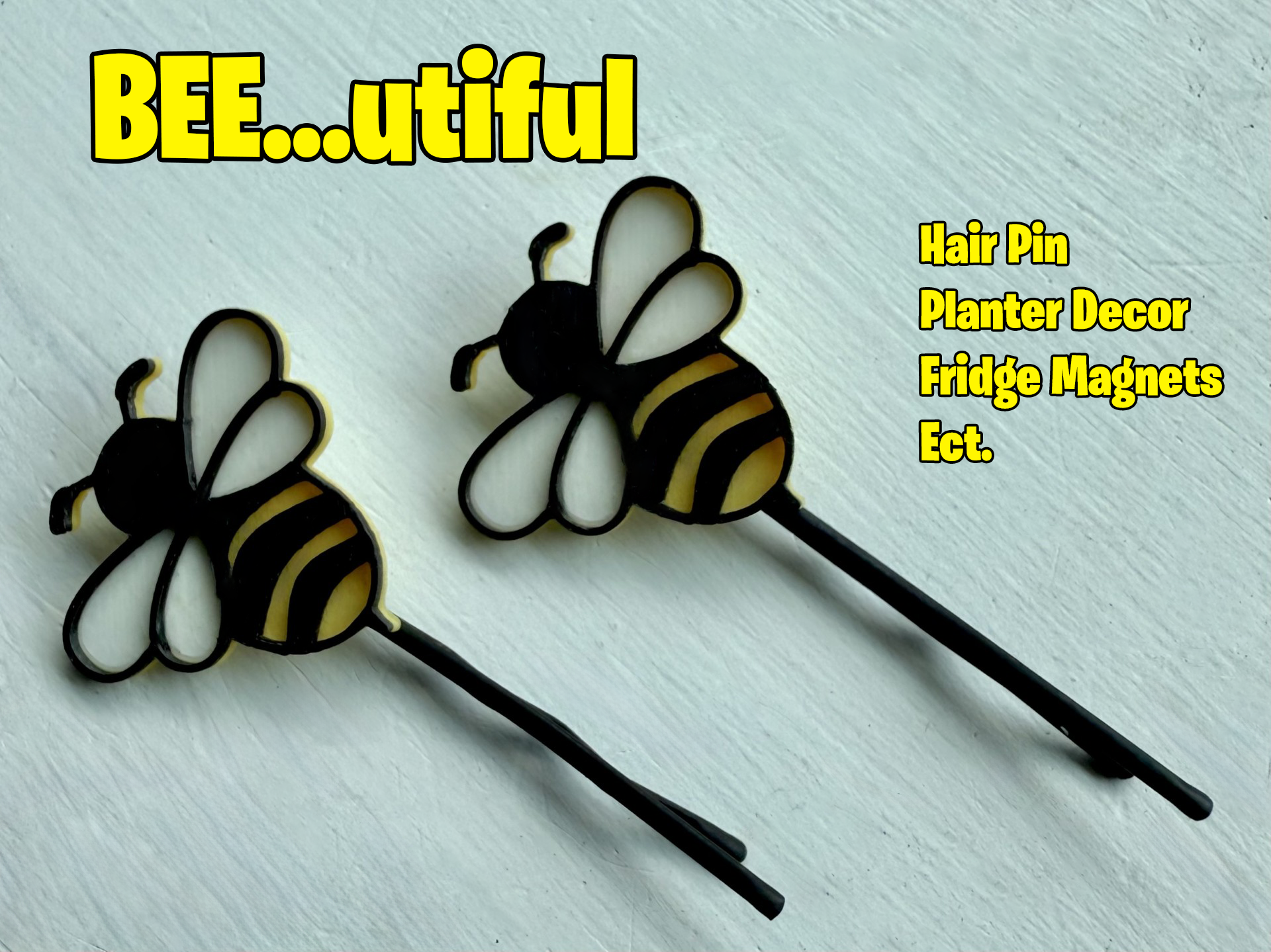 Bumble Bee Bobby Pin or Bee Themed Decor or Bee Magnet