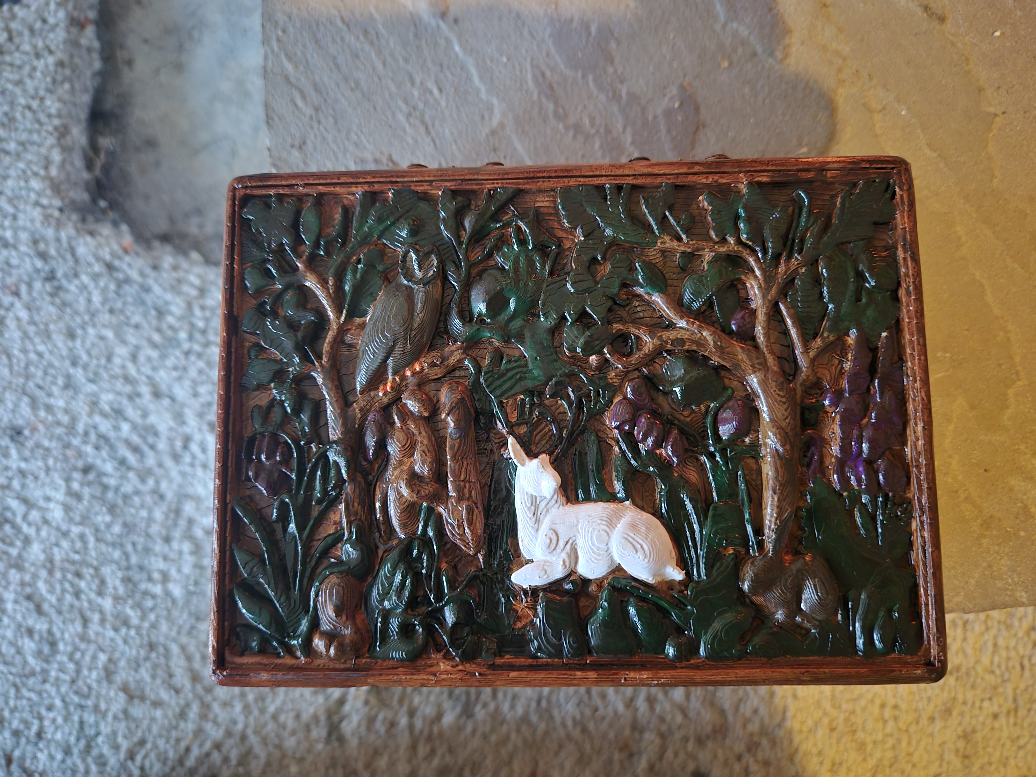 Memory Box Long White Hart Woodland Keepsake Box – Medieval Forest and Pond Scene — STL ...