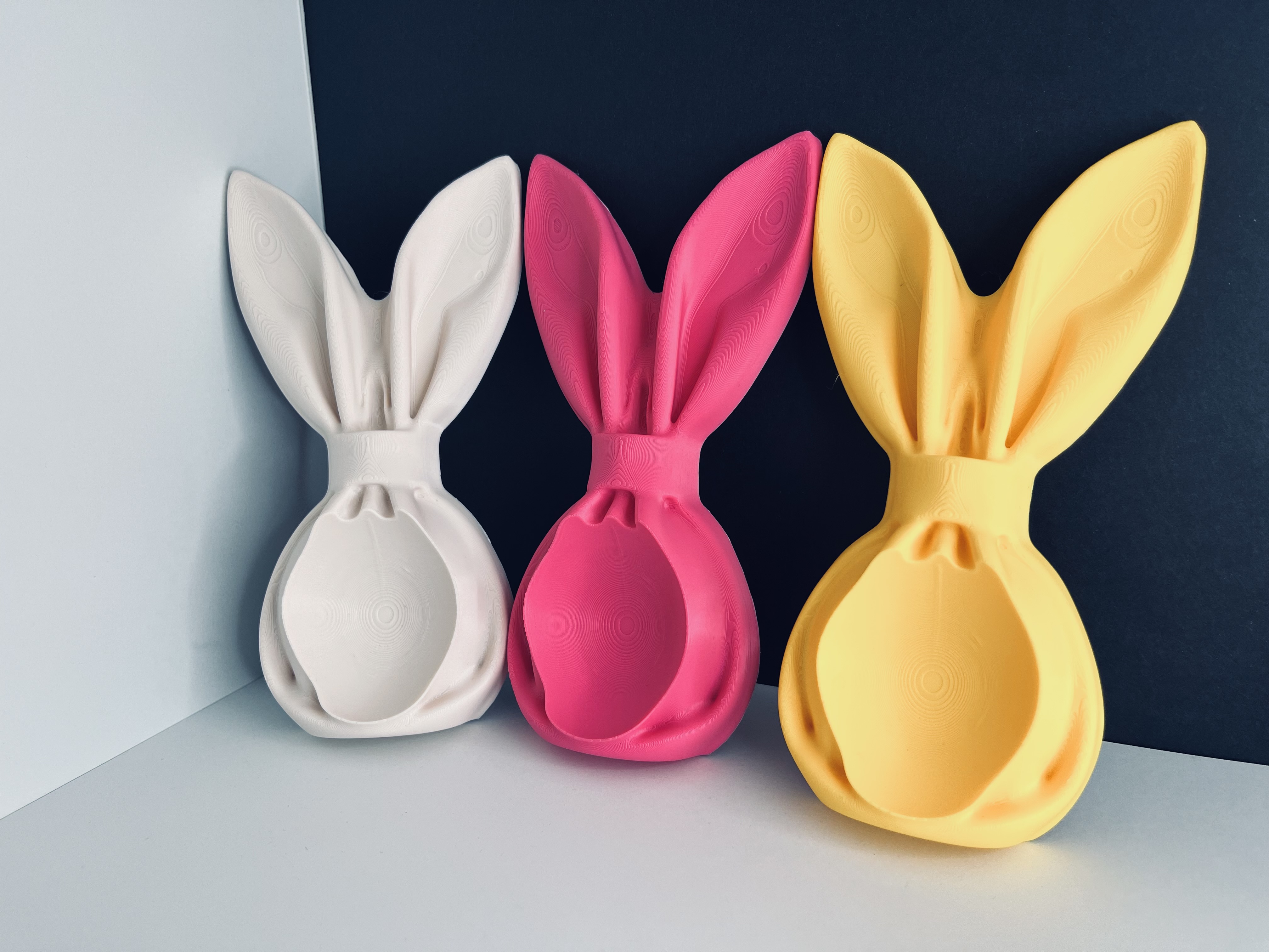 Bunny cloth egg holder Easter organizer home decor — miniatura 2