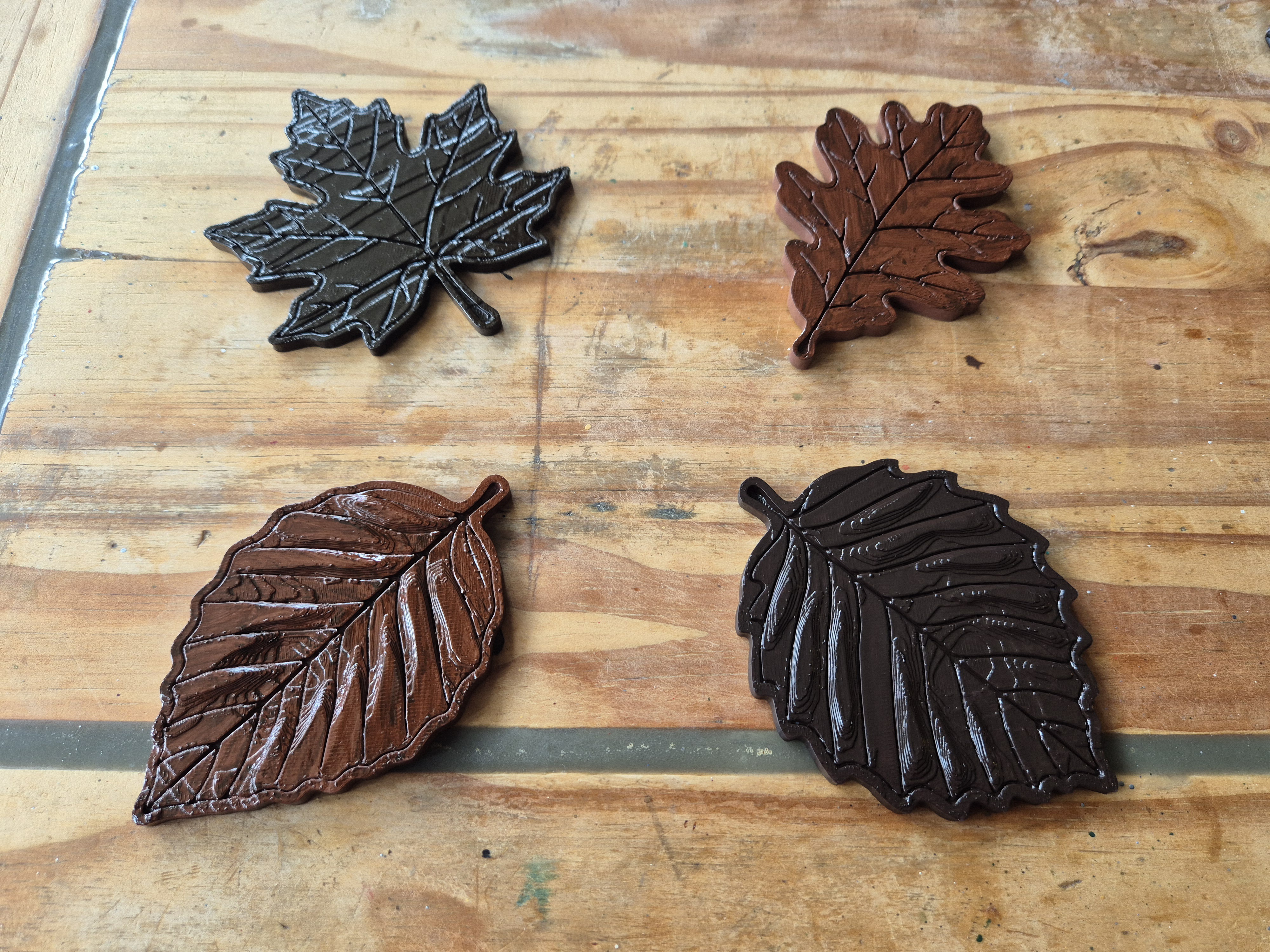 English Tree Leaf Coasters Autumn