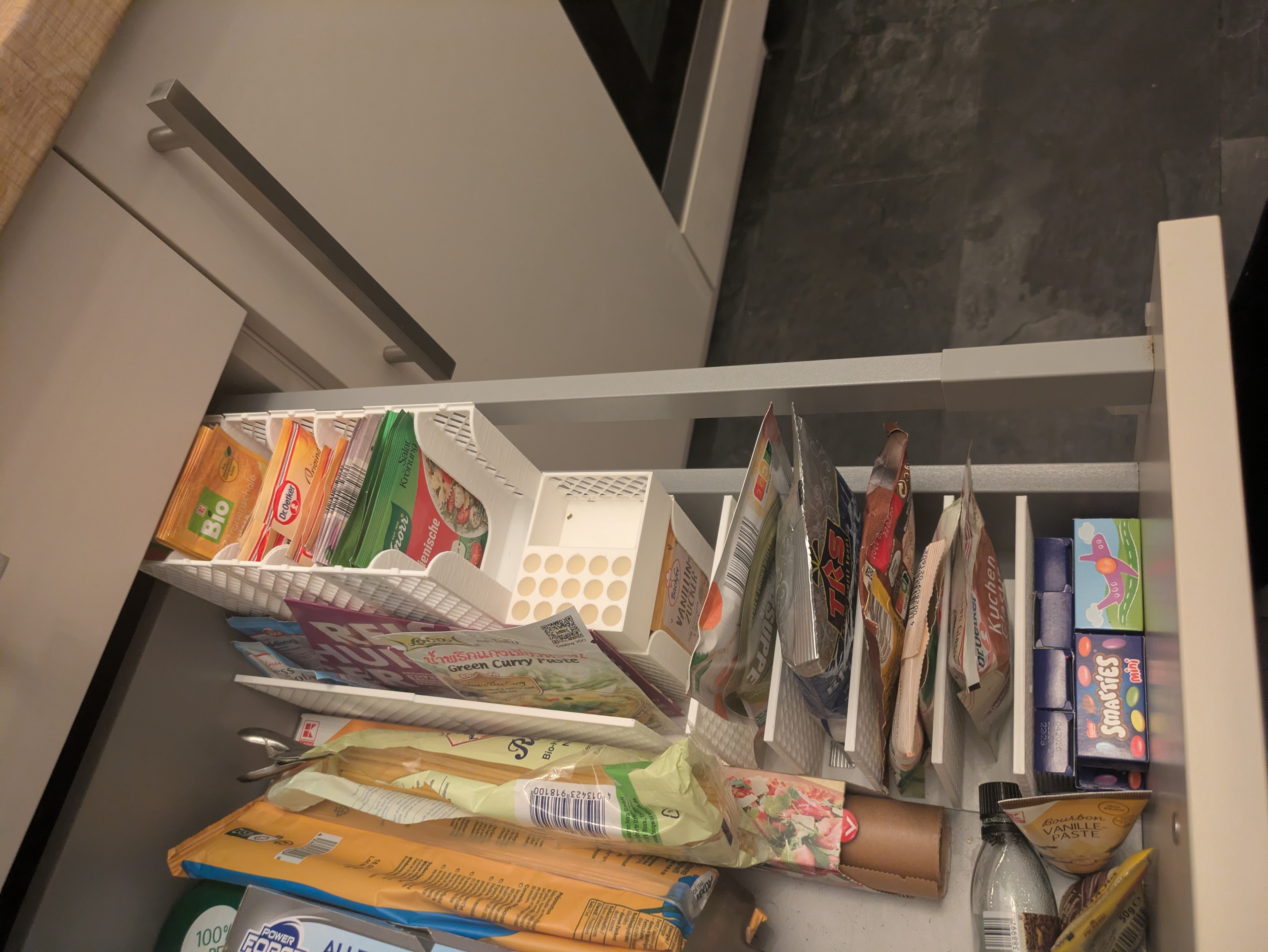 Baking ingredient sorter - additional sizes and slots
