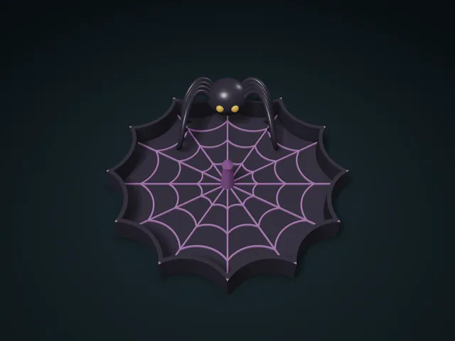 Spiderweb Ring Tray with Raised Web and Ring Post