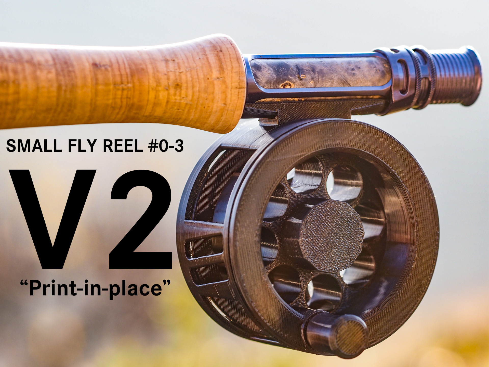 Small and Light Fly reel V2 "Print-in-place" #0-3