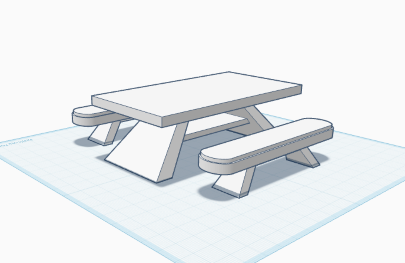 Mini furnature dining table and bench