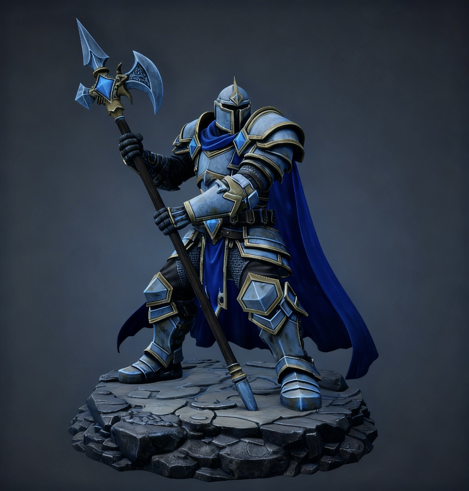 Bloodbound Realms – Human – Halberd Sentinel, Warden of the Iron Covenant (Dark Fantasy 3D Printable Miniature STL)