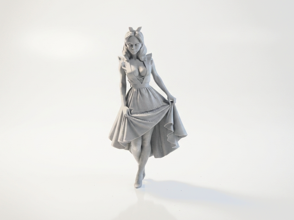 Cottage Girl Figurine Female Character 3D Printable