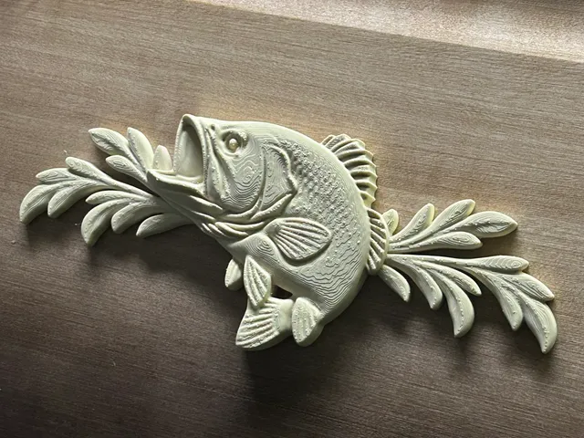 relief set fish largemouth bass animal symbol model