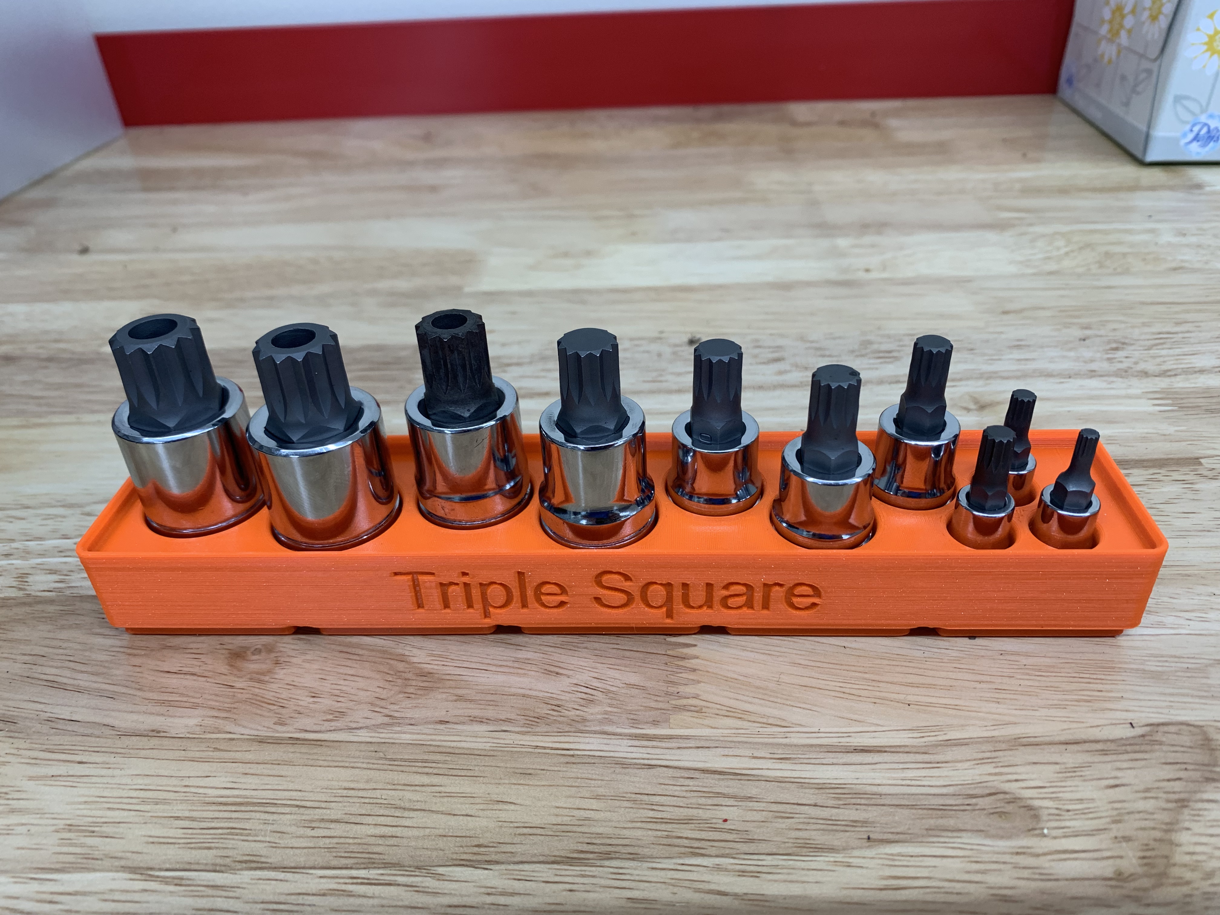 Gridfinity Capri Triple Square Socket holder