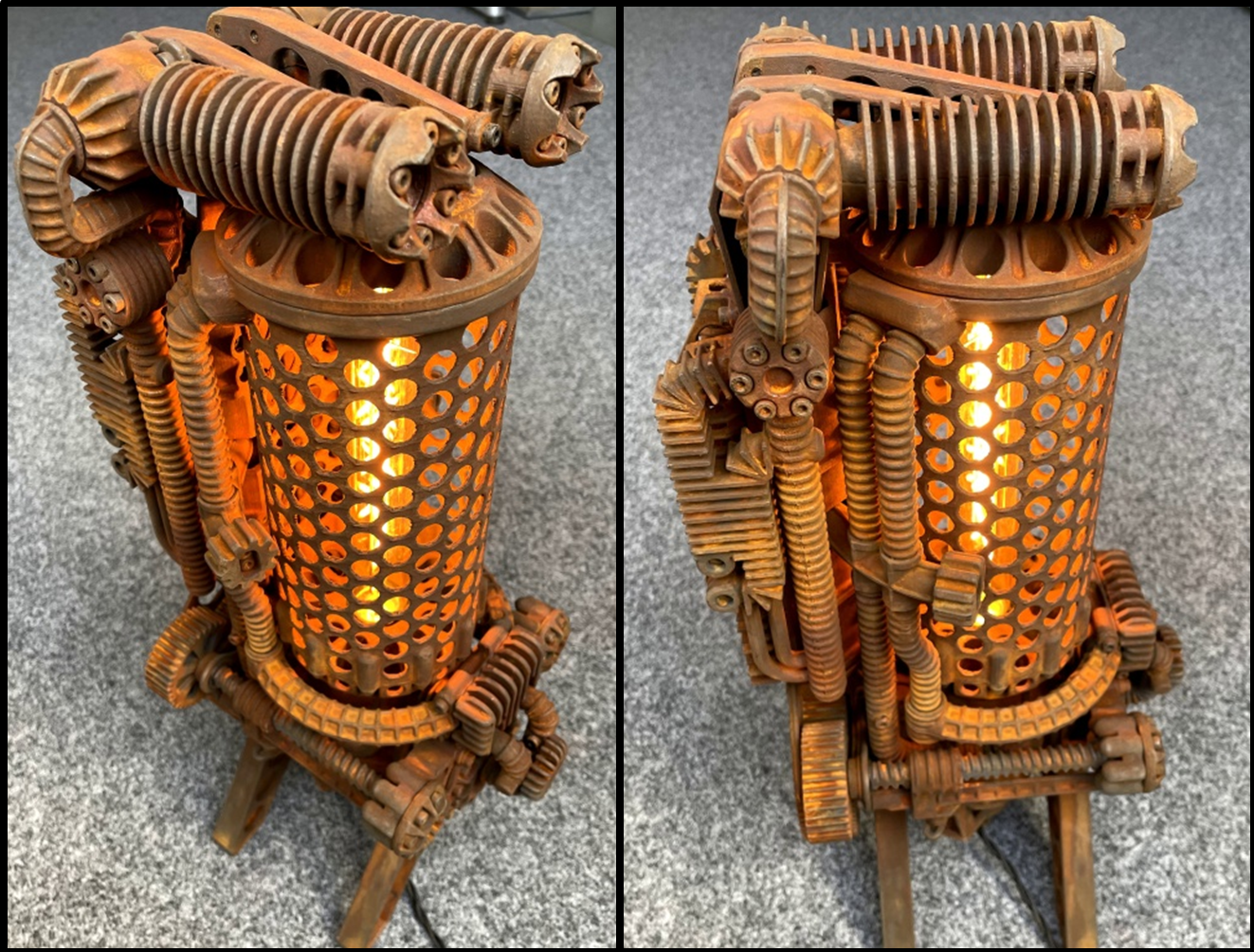 Fully functional desk lamp in Steampunk style