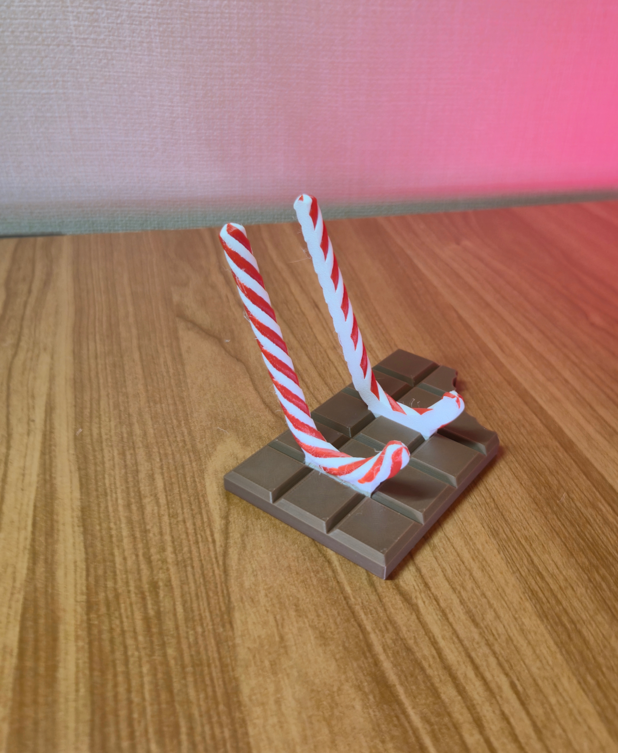 Candy Cane Chocolate Bar Phone Stand 3D model