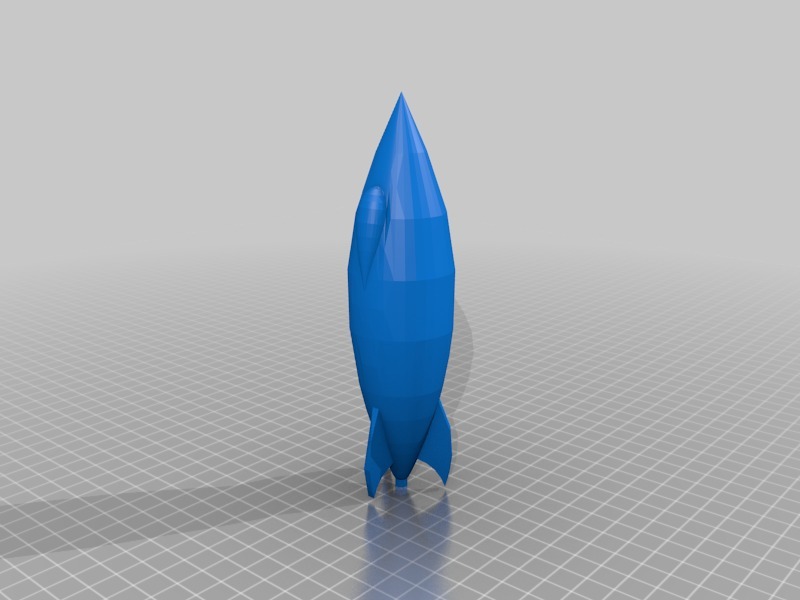 Miniatura 3 do modelo 3D Sci-fi Retro Rocket-low poly fun!