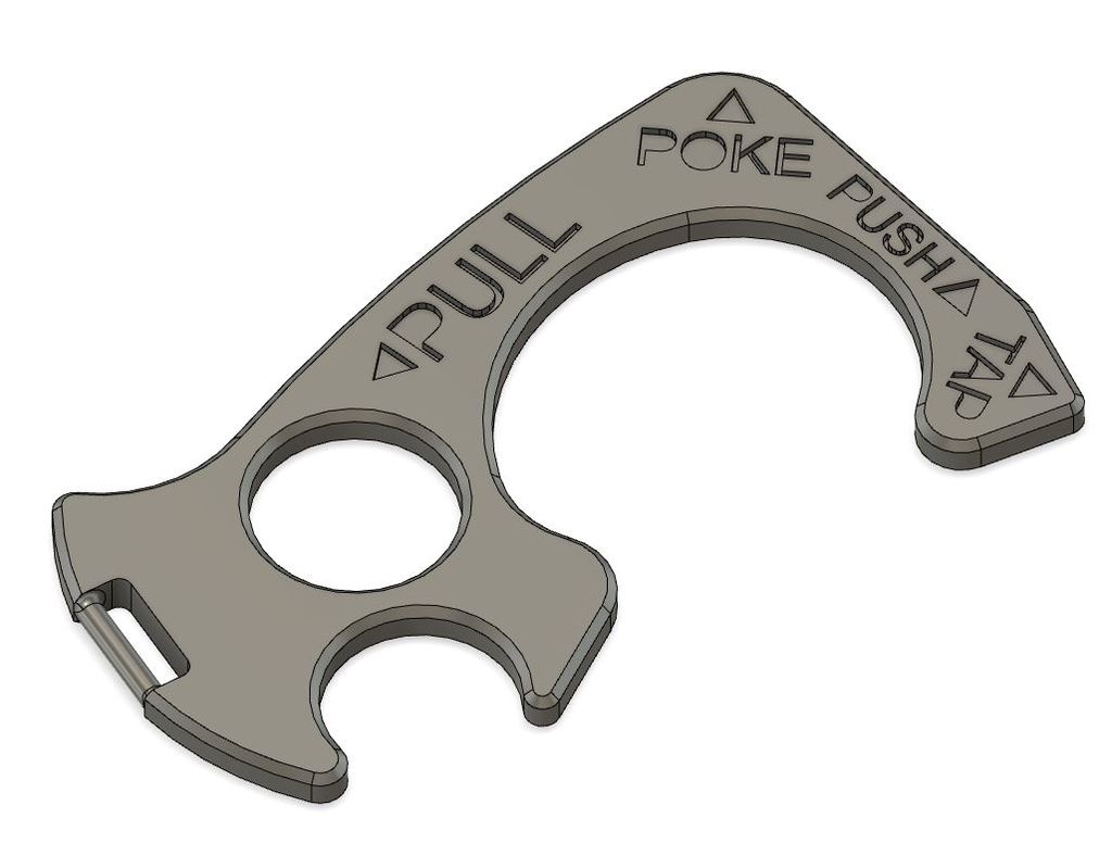 No touch door hook and button pusher
