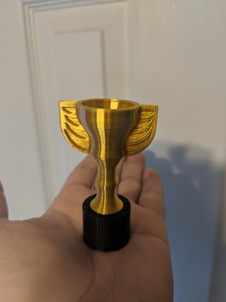 Palm size trophy cup with stand