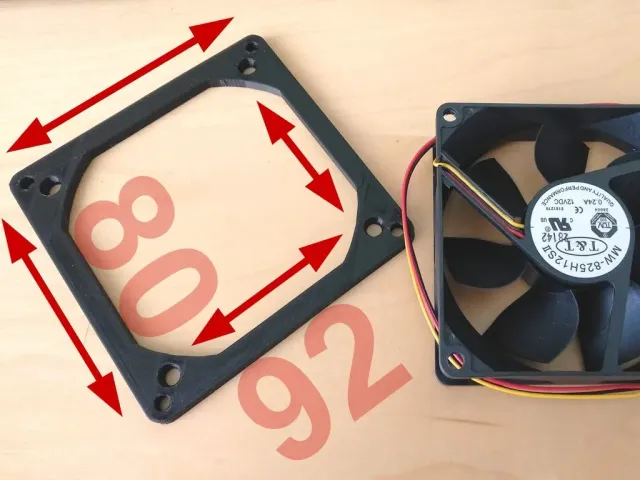 Super thin fan adapter 92 to 80mm reduction
