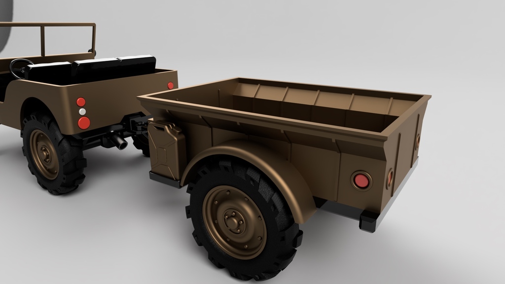 Miniatura 6 do modelo 3D WILLYS JEEP Trailer