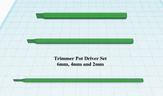 Trimmer Pot Driver Set 6mm, 4mm and 2mm
