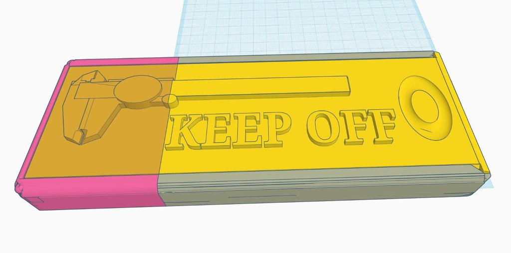 Vernier Caliper Box KEEP OFF message sliding lid version.