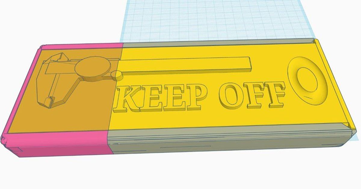 Vernier Caliper Box KEEP OFF message sliding lid version. by 3D Try