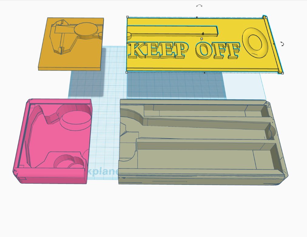 Vernier Caliper Box KEEP OFF message sliding lid version. by 3D Try