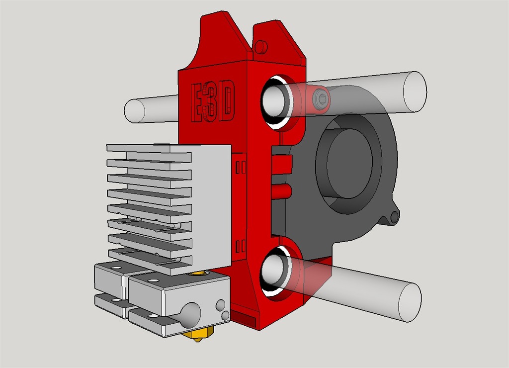 The WhistleBlower - Prusa i3 X Carriage for E3D Chimera with built-in layer fan