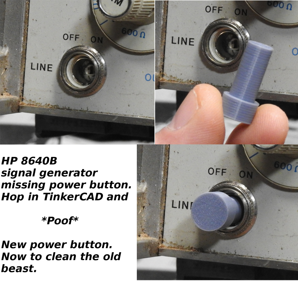 Hewlet Packard 8640B signal generator power button