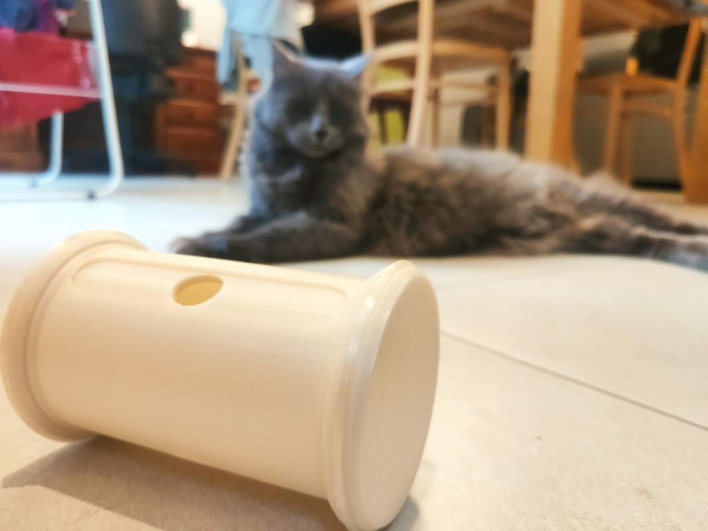 The customizable rolling pet food dispenser