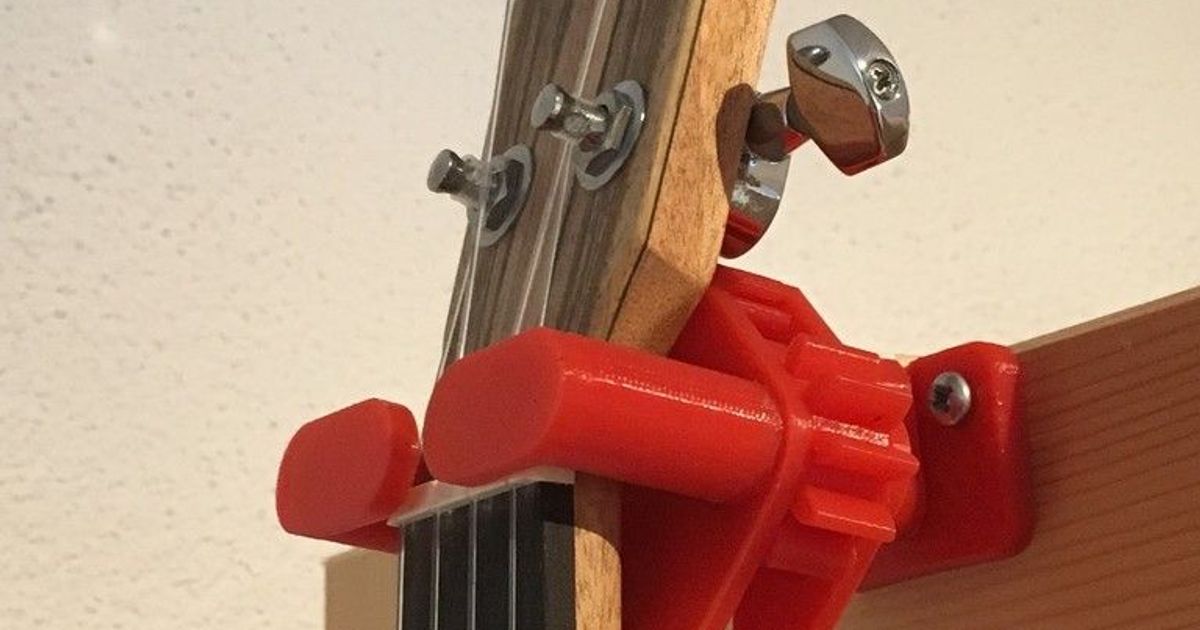 Selfclosing Ukulele Wall holder by niocio01 Download free STL model