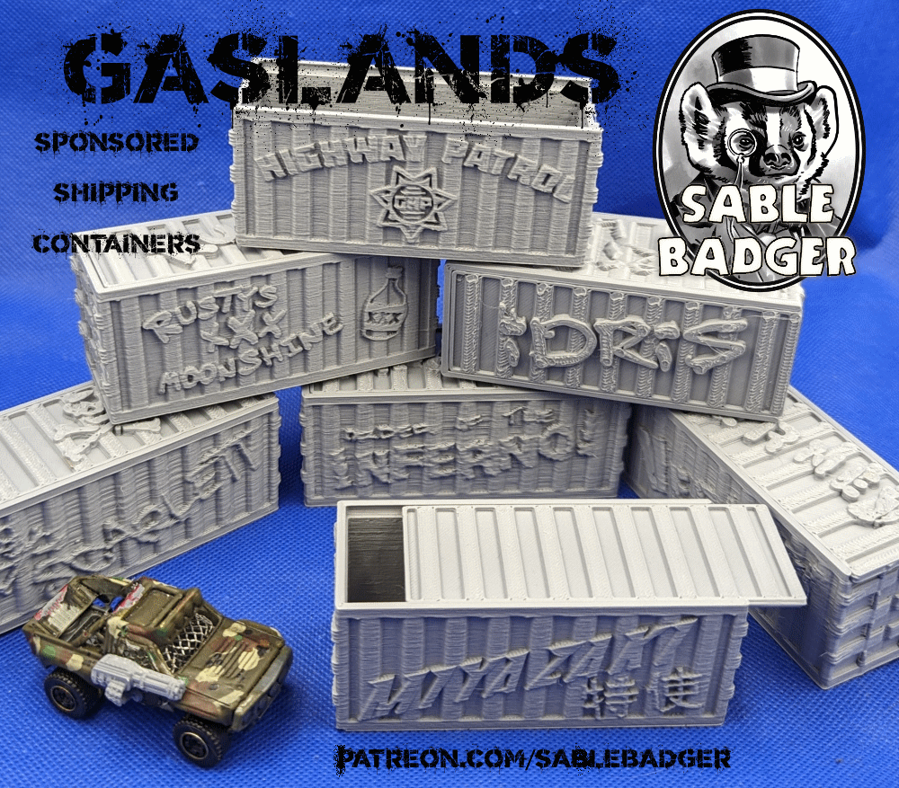 Gaslands - Sponsor themed shipping container box