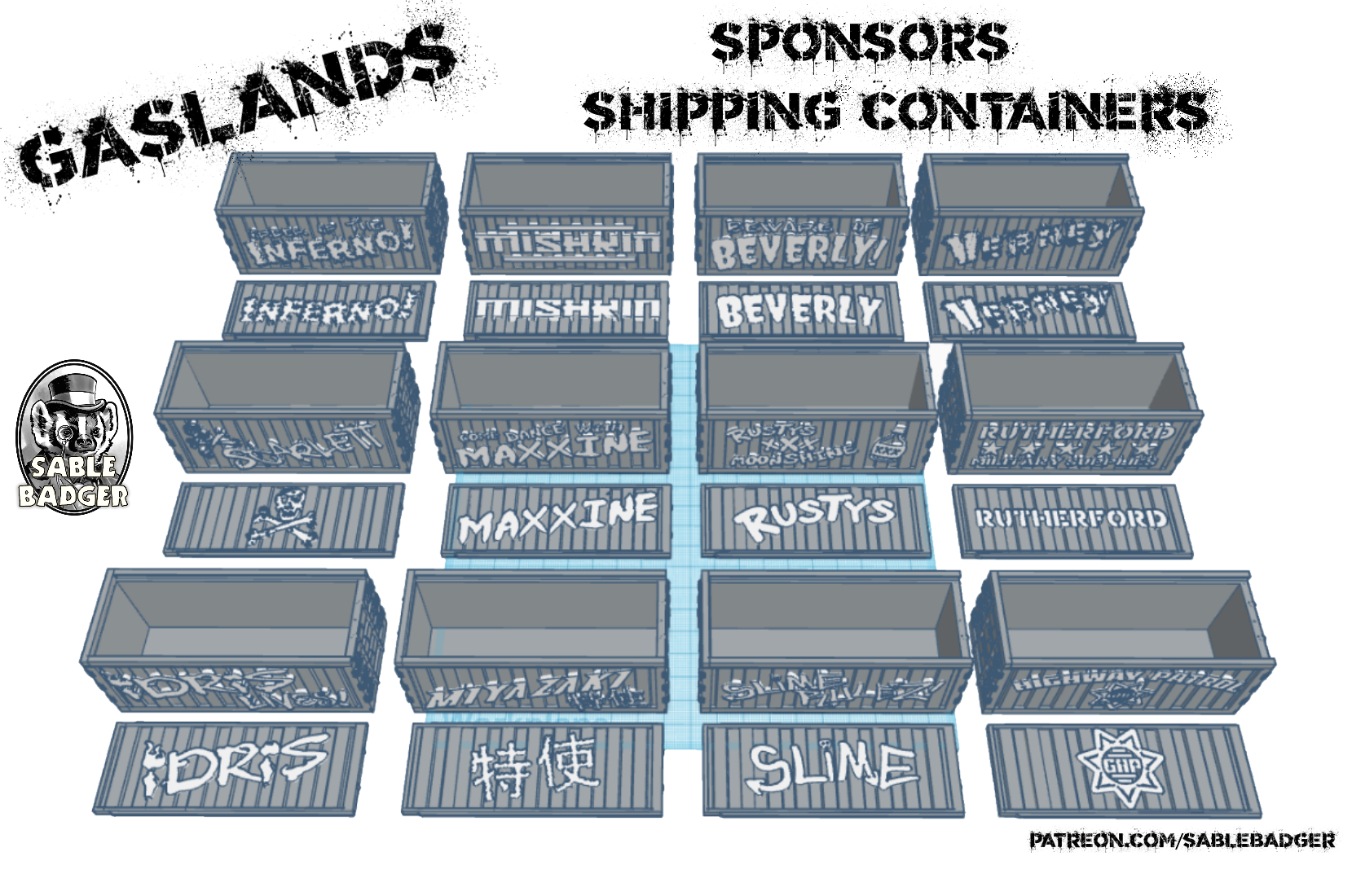 3D Printable Gaslands - Sponsor Shipping Container box by brander