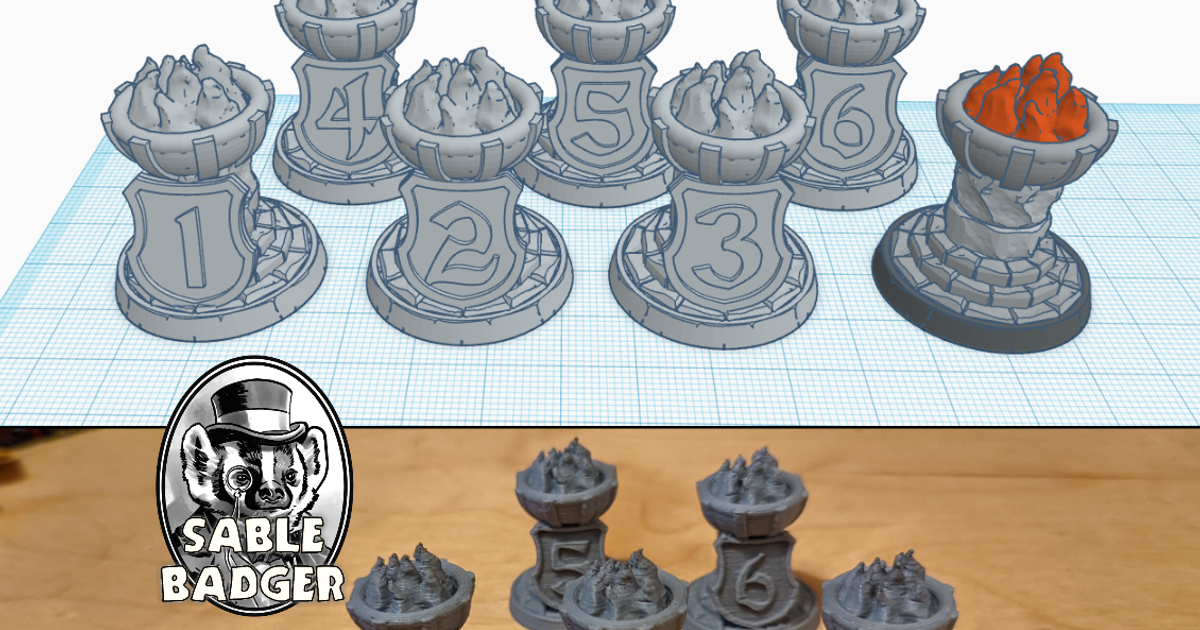 Objective Markers - Brazier Columns by Sablebadger 3D | Download free ...