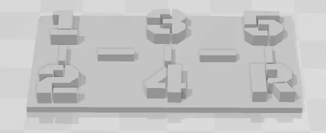 Raised text test pieces