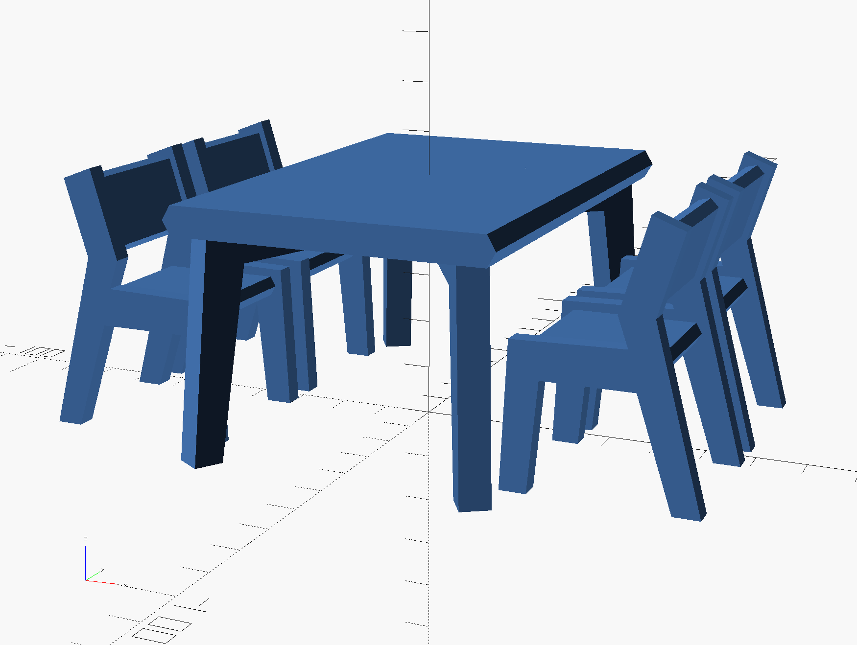 Mid-century Modern Inspired Dollhouse Table and Chairs by AE | Download ...