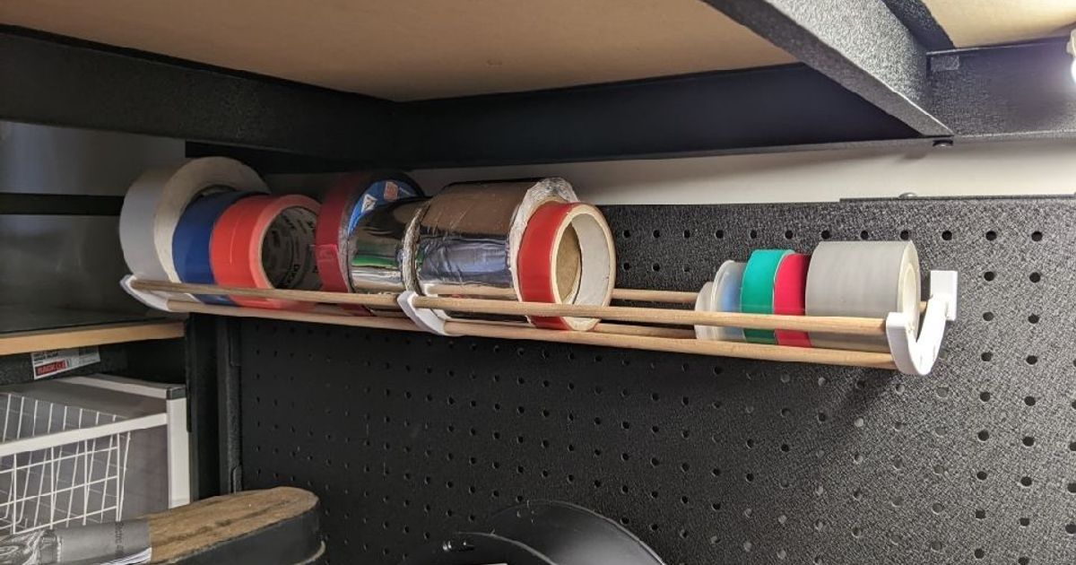 Pegboard tape / wire holder by Eraseme Download free STL model