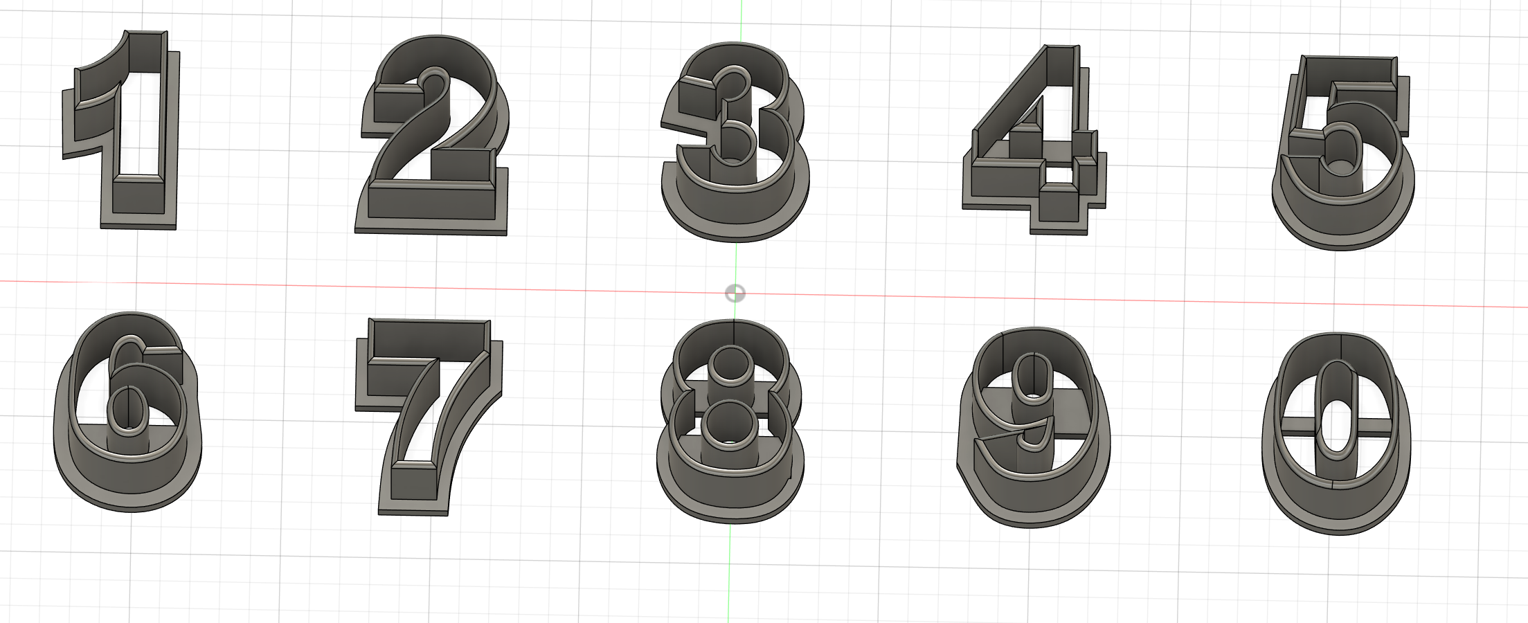 Miniatura 2 do modelo 3D Number cookie cutters.