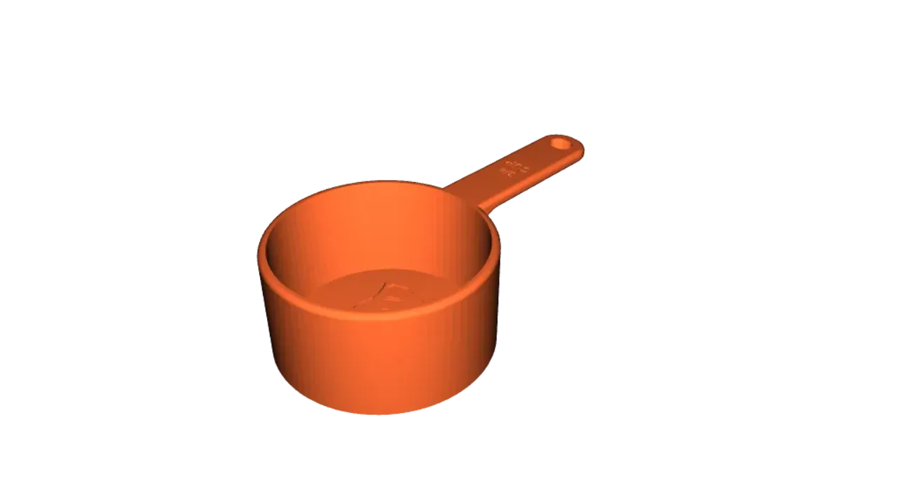 Dog Food Measuring Cup (3/4 cup) - Parametric F360 by tyler