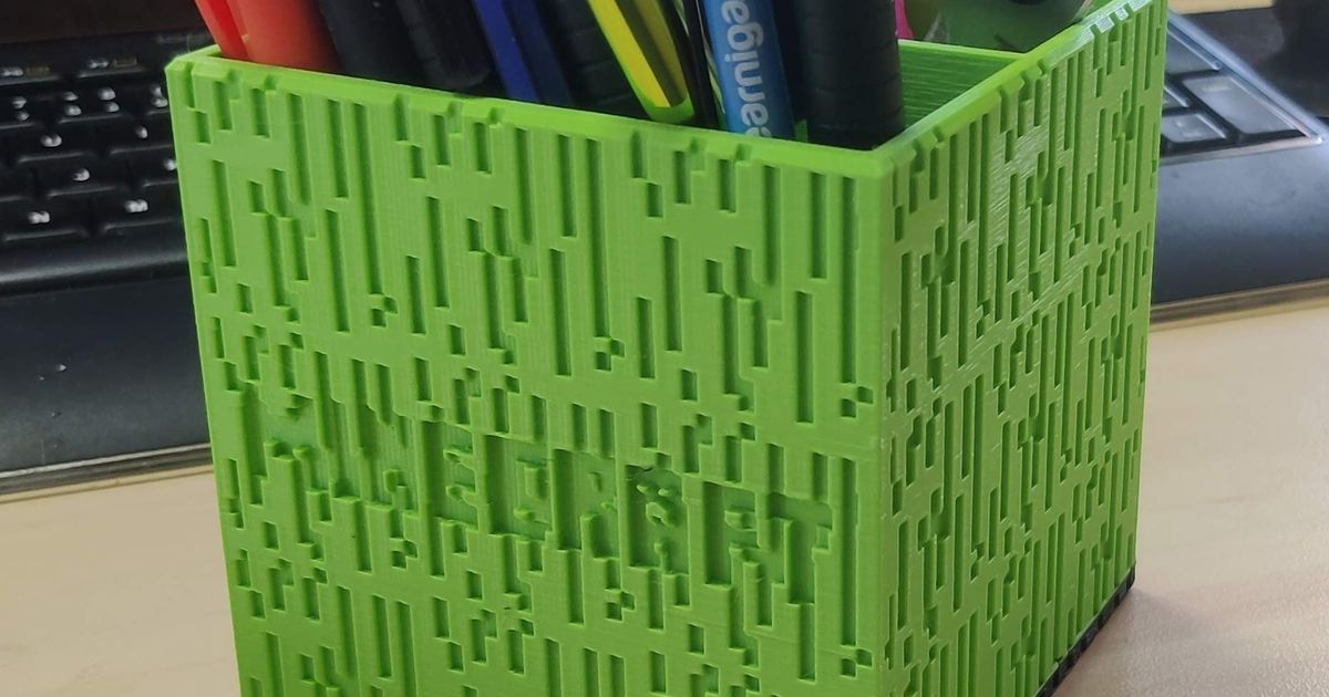 Minecraft pencil holder by Miloš Vinš Download free STL model