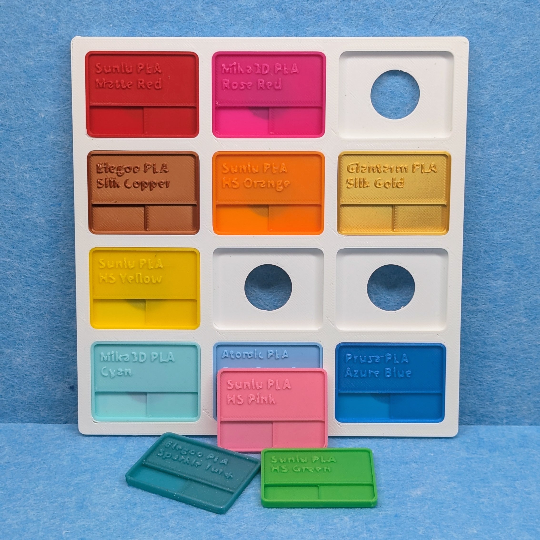 Filament sample tiles and holder - fast print! — thumbnail 3