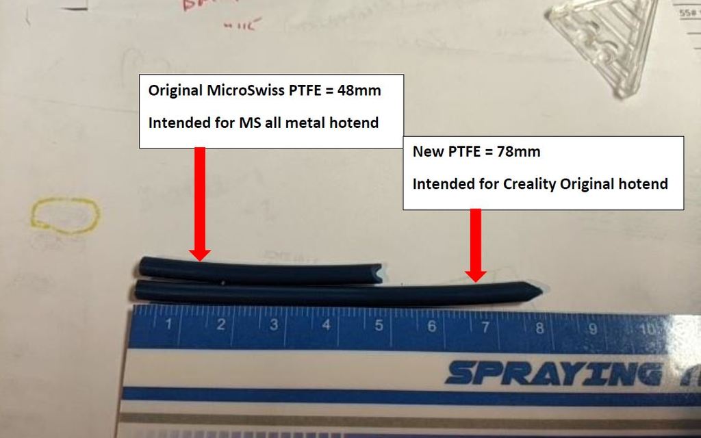 MICROSWISS 78MM PTFE CUT GUIDE FOR CREALITY ORIGINAL HOTEND
