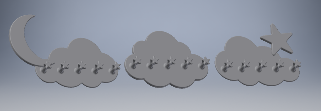 Miniatura 2 do modelo 3D Cloud Moon Star Wall Hooks