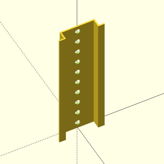 OpenSCAD DIN rail