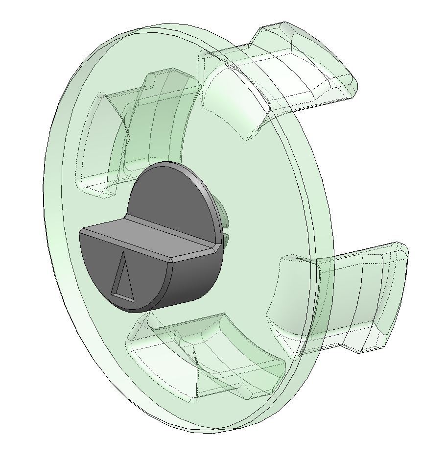 Tesla Model 3 Wheel Cap for measuring ride height