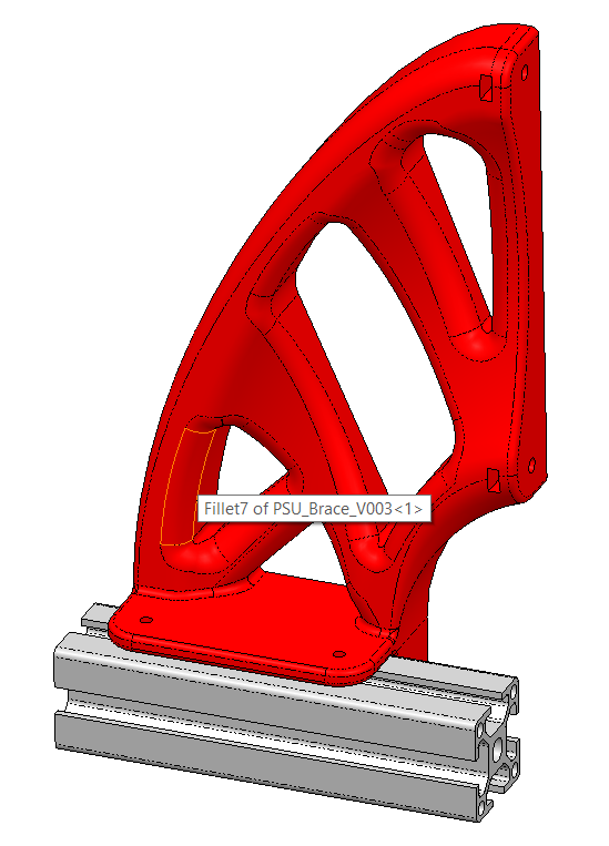 Bionic PSU Brace for Prusa I3 MK3 / MK3s